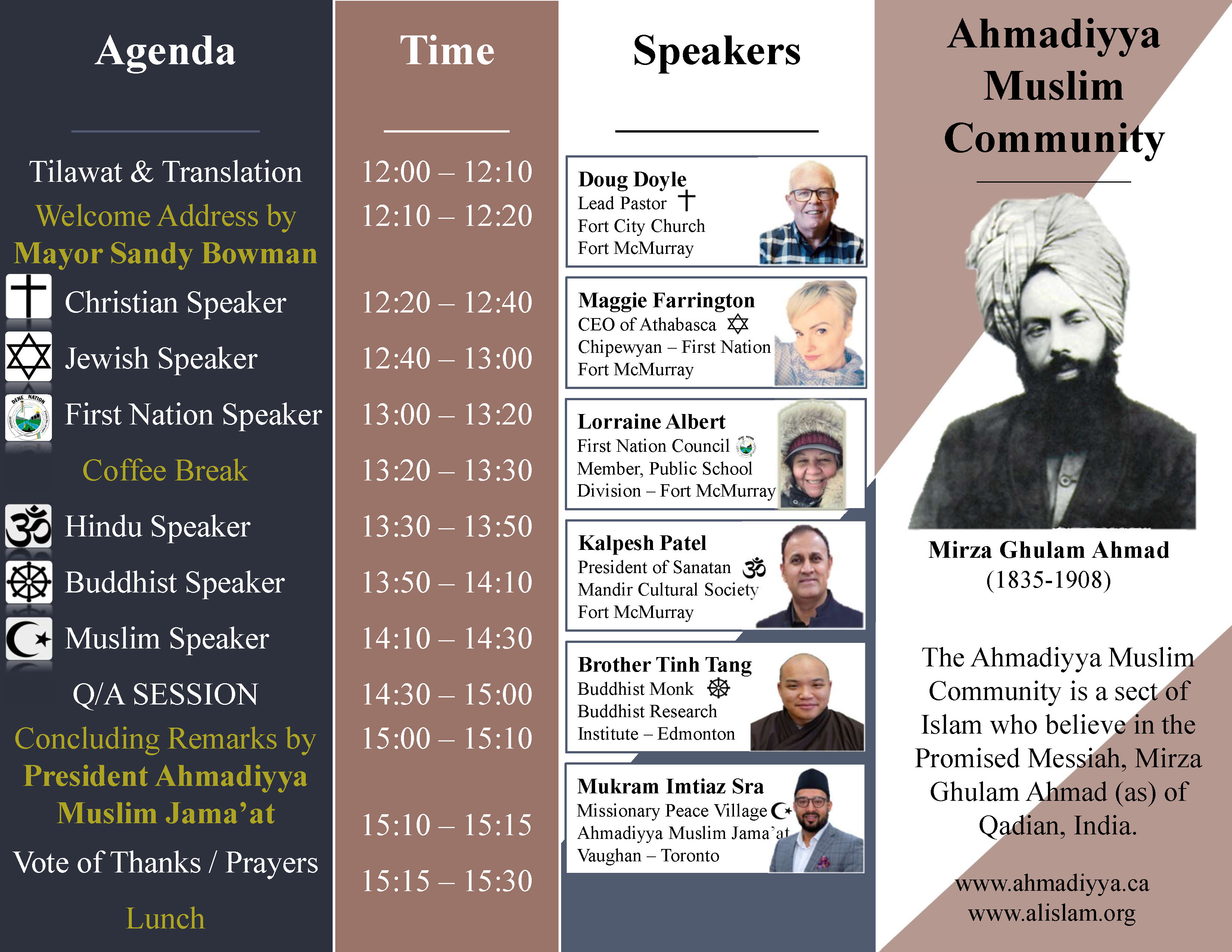 Interfaith Conference Peace A Need of the Hour Ahmadiyya.ca